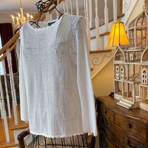 Relativity White Crochet Sweater~Sz 1X
